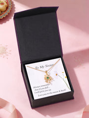 Flower Emerald Pendant With Chain For Women