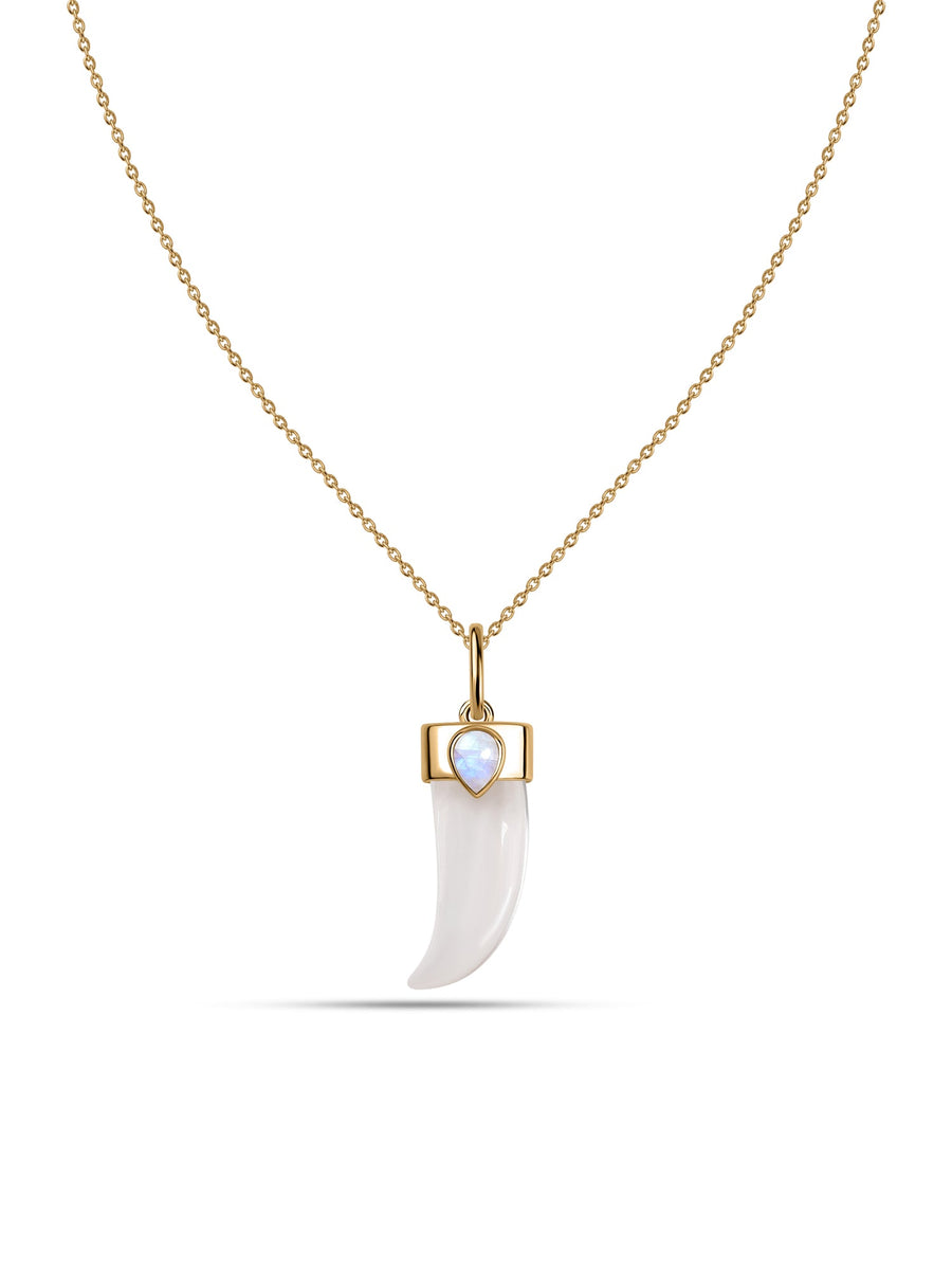 Rock Crystal Gold Pendant with Chain