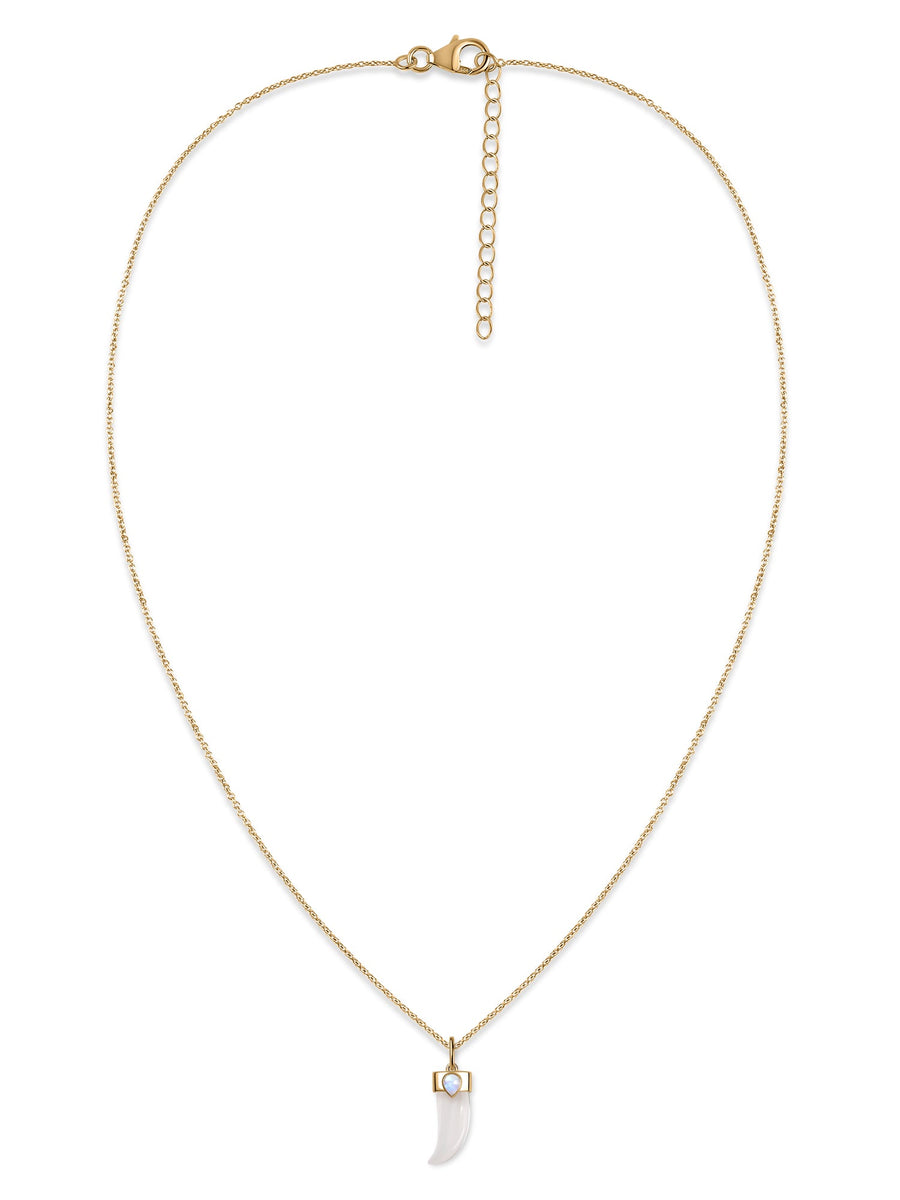 Rock Crystal Gold Pendant with Chain