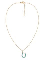 Turquoise Horseshoe Gold Pendant with Chain