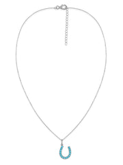 Turquoise Horseshoe Gold Pendant with Chain