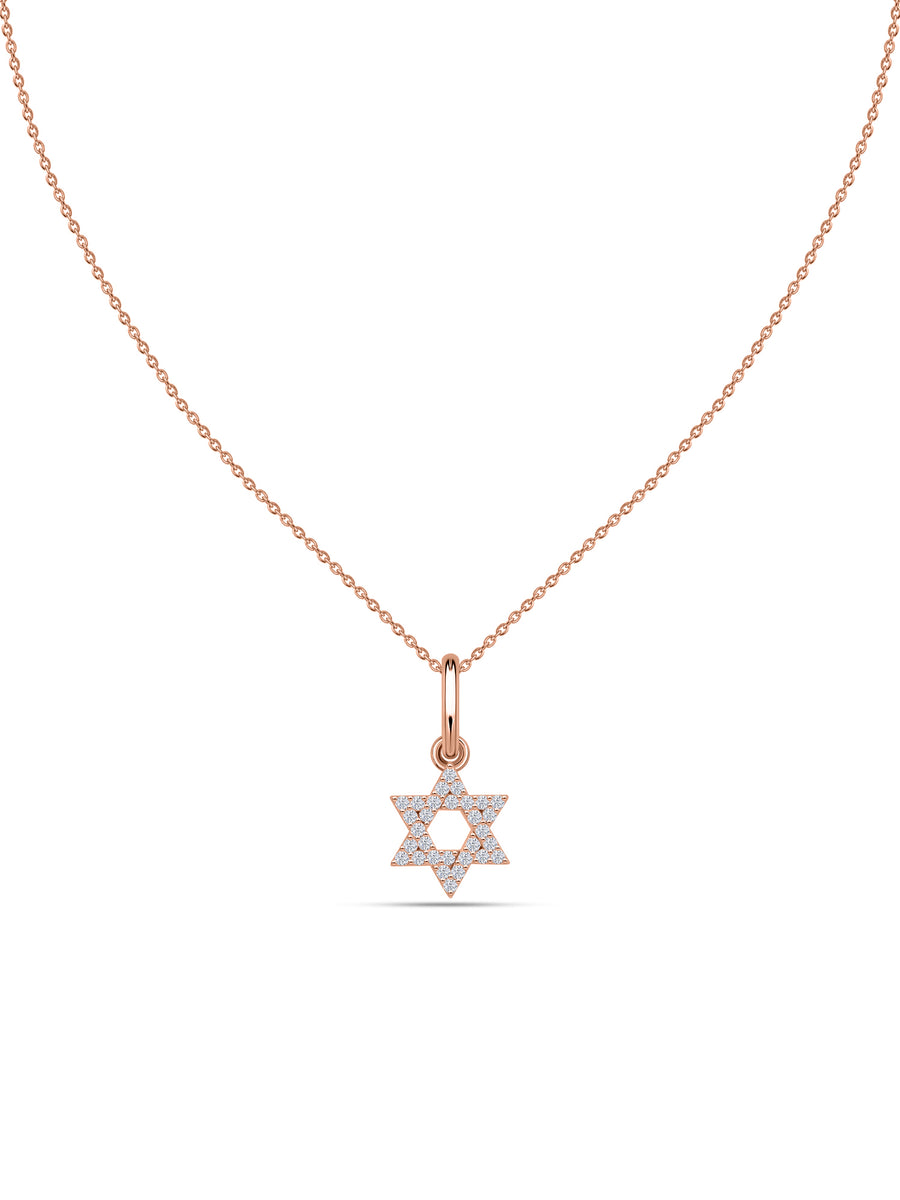 Divine Radiance Lab Grown Diamond Gold Star Pendant