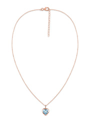 Blue Topaz Heart Solitaire Pendant with Chain