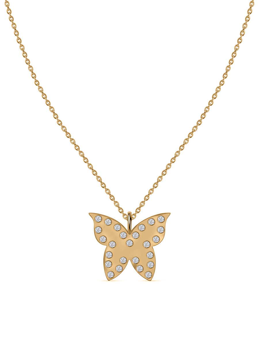 Papillon Lab Grown Diamond Butterfly Pendant With Chain
