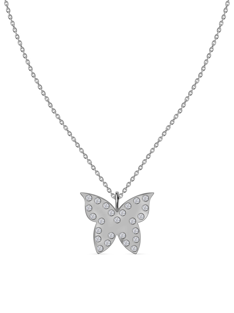 Papillon Lab Grown Diamond Butterfly Pendant With Chain