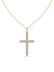 Eternal Grace Lab Grown Diamond Gold Cross Pendant