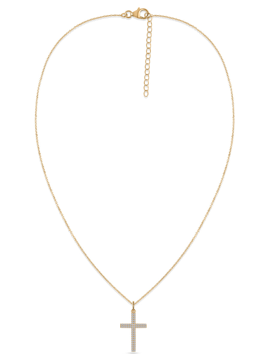 Eternal Grace Lab Grown Diamond Gold Cross Pendant