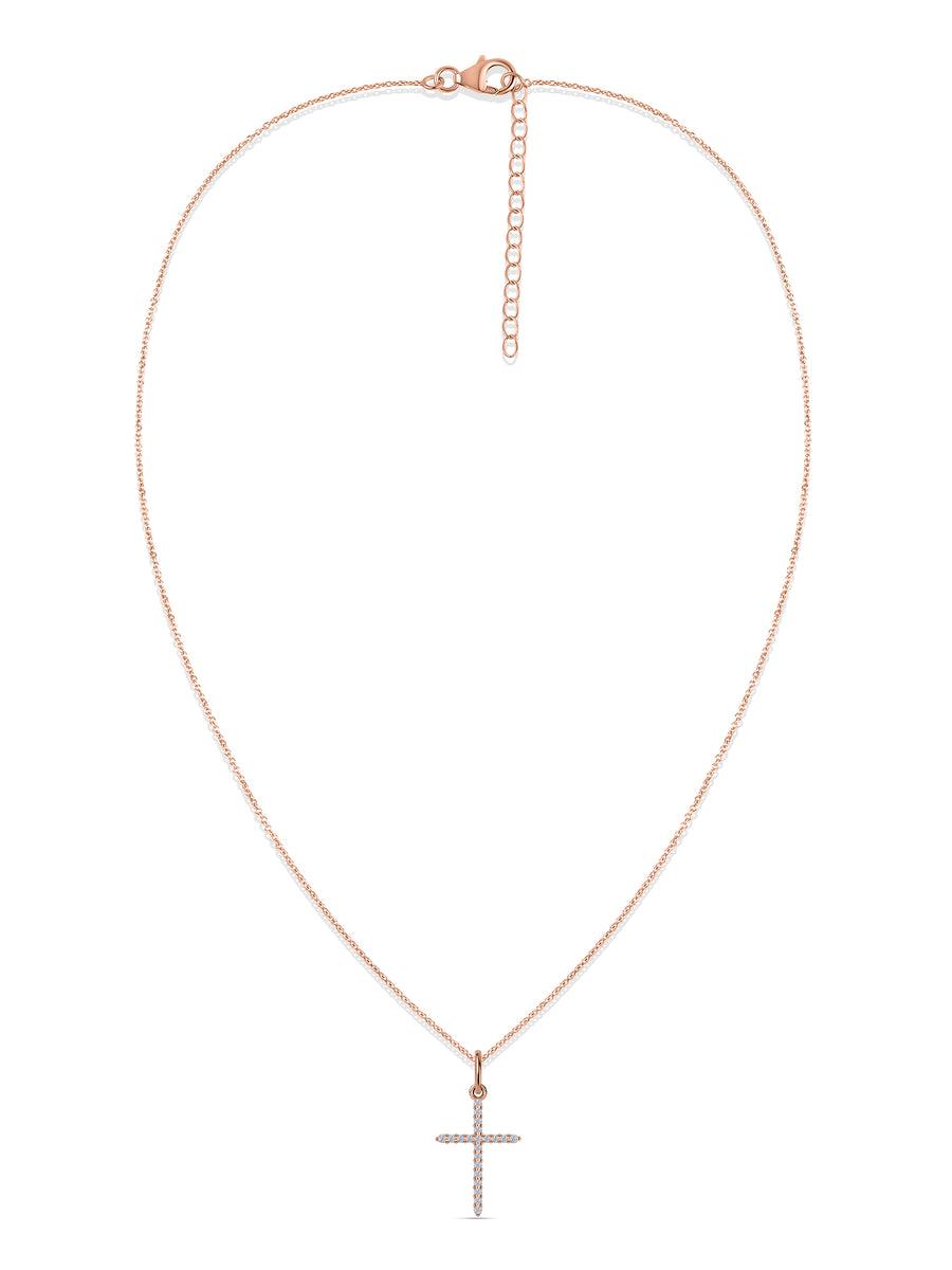 Sacred Light Lab Grown Diamond Gold Cross Pendant