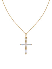 Sacred Light Lab Grown Diamond Gold Cross Pendant