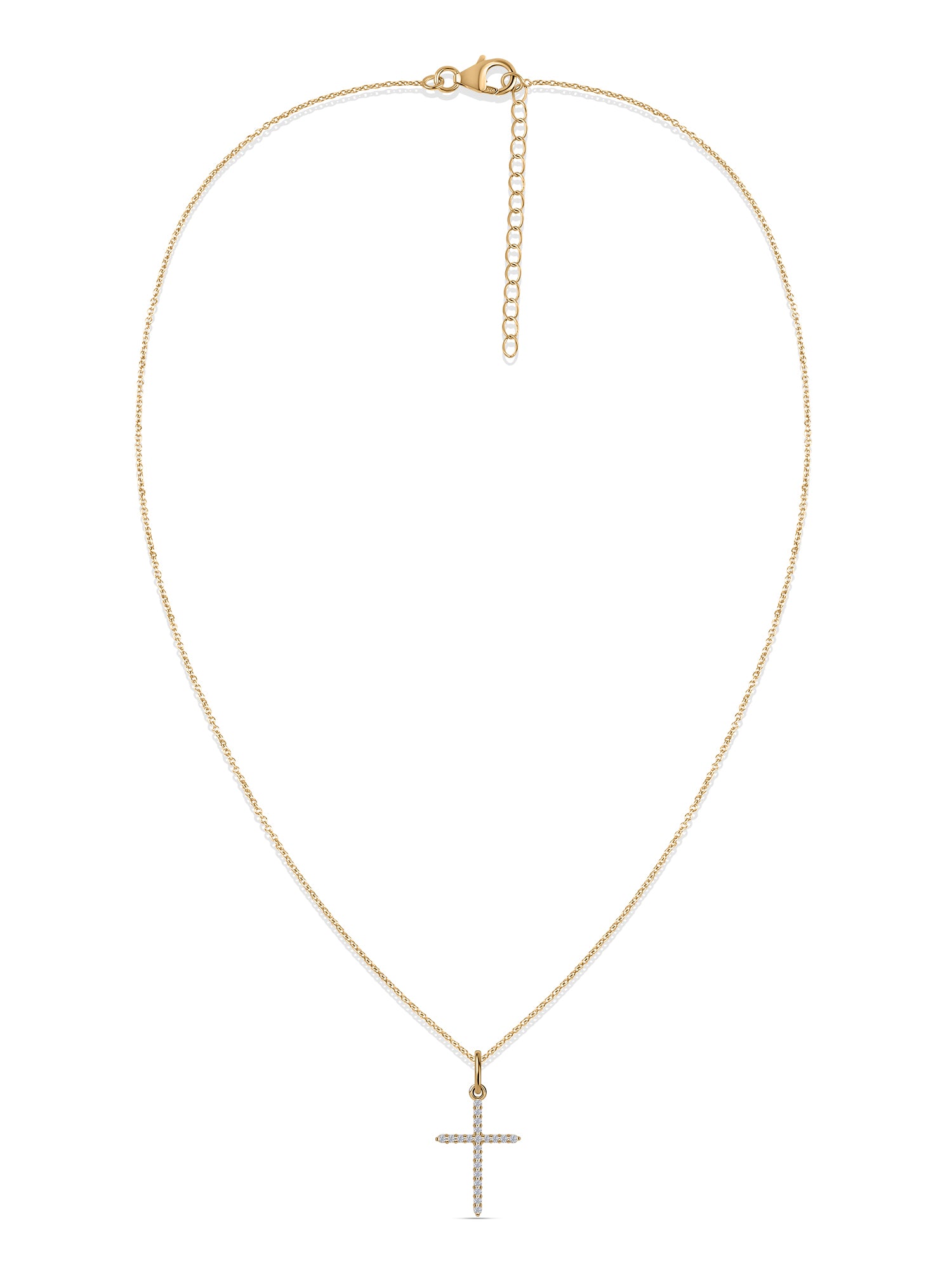 Sacred Light Lab Grown Diamond Gold Cross Pendant