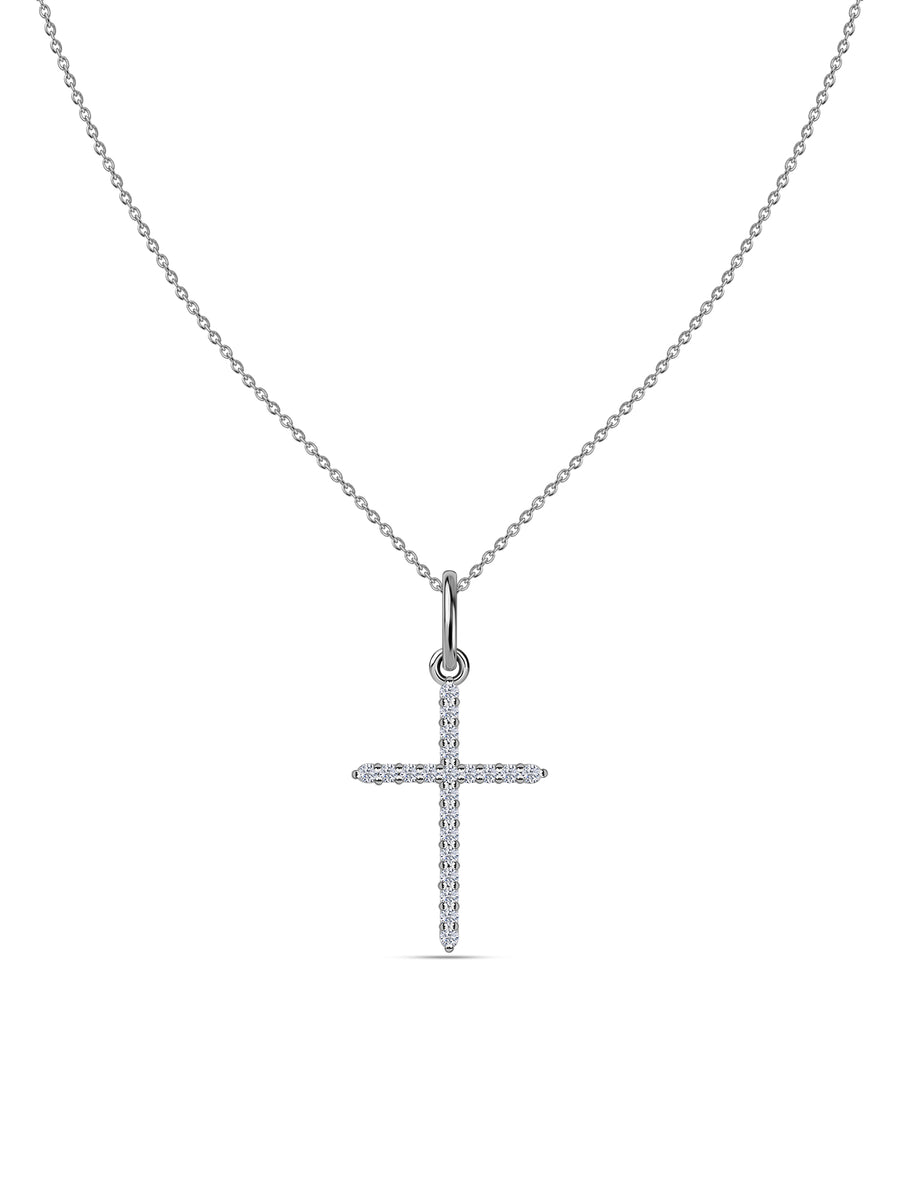 Sacred Light Lab Grown Diamond Gold Cross Pendant
