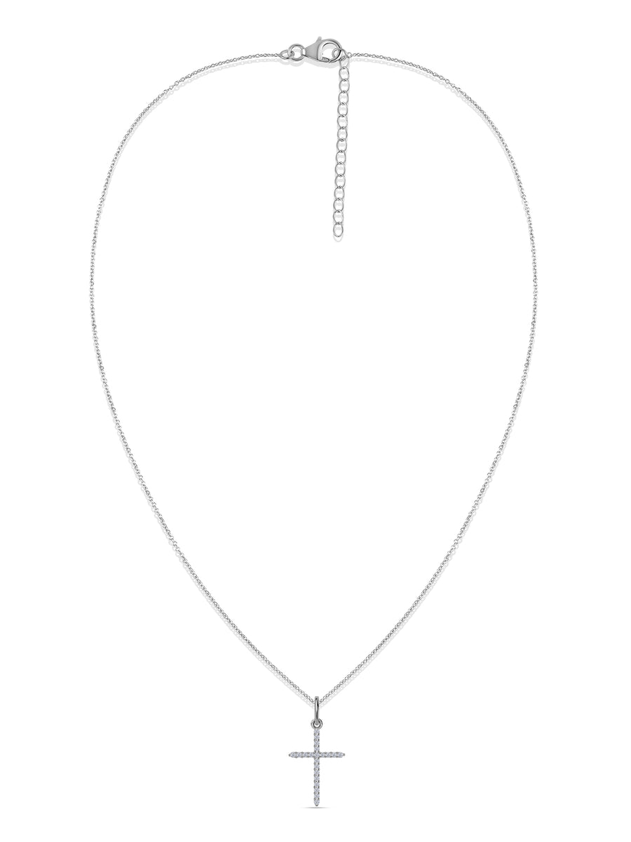 Sacred Light Lab Grown Diamond Gold Cross Pendant