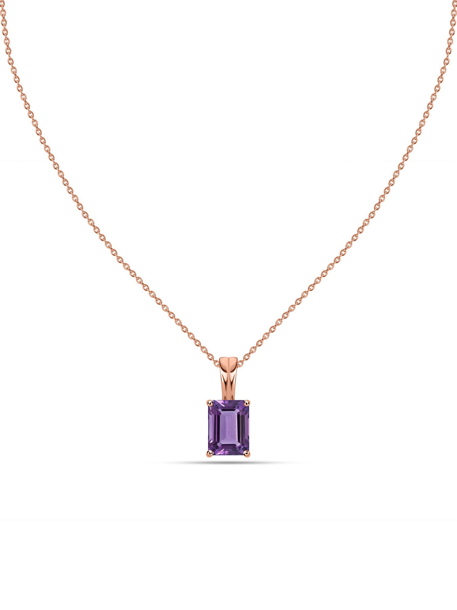 Elegant Natural Amethyst Gold Necklace
