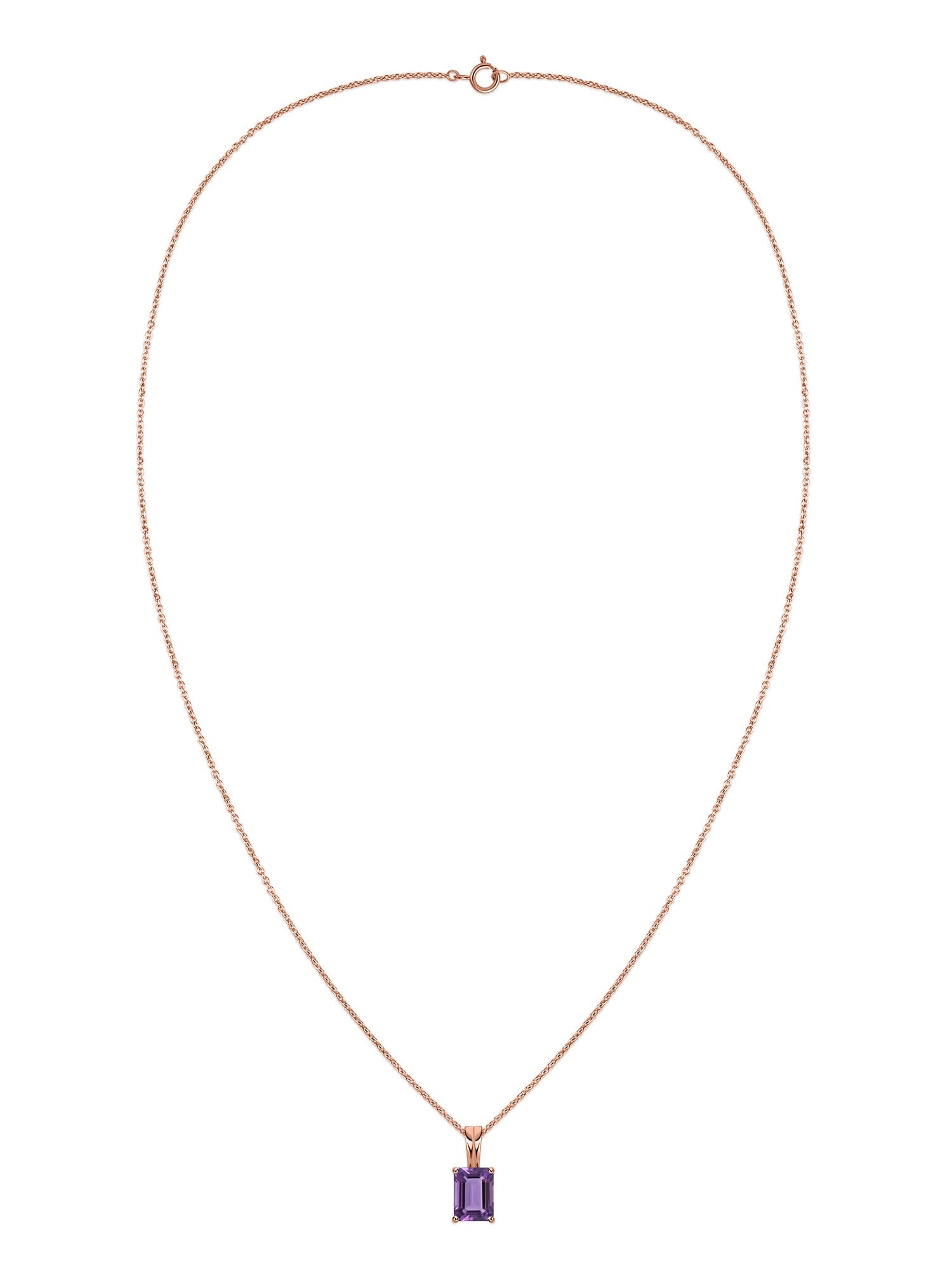 Elegant Natural Amethyst Gold Necklace