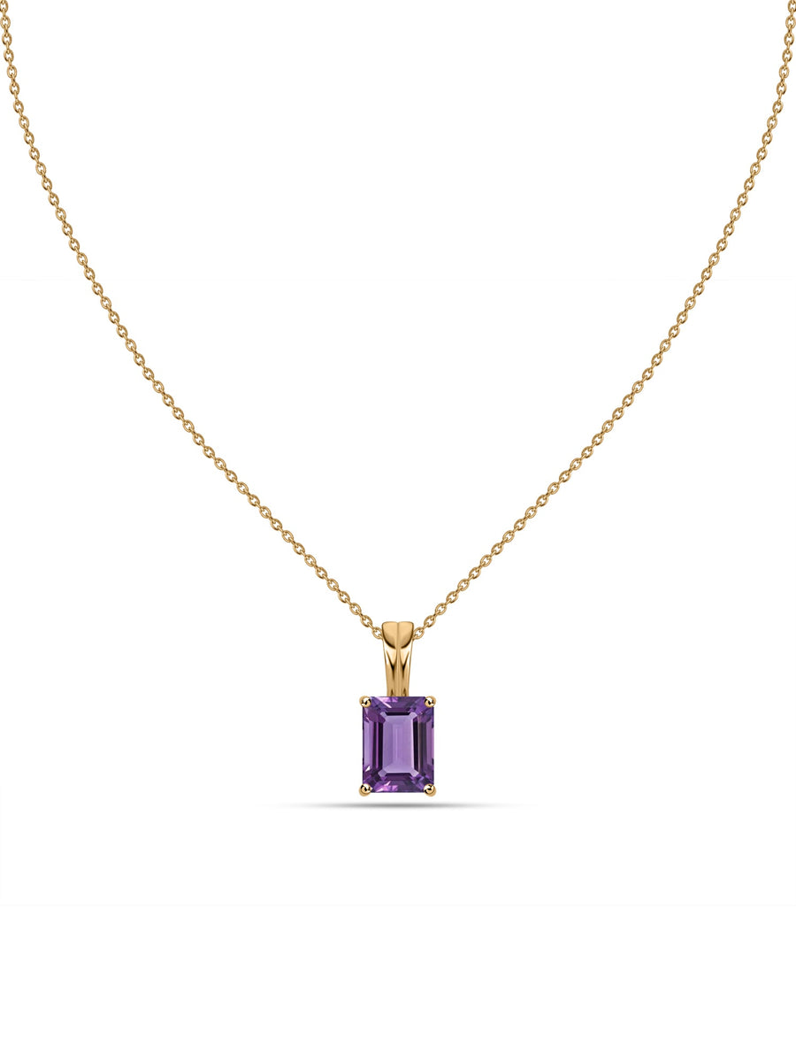 Elegant Natural Amethyst Gold Necklace
