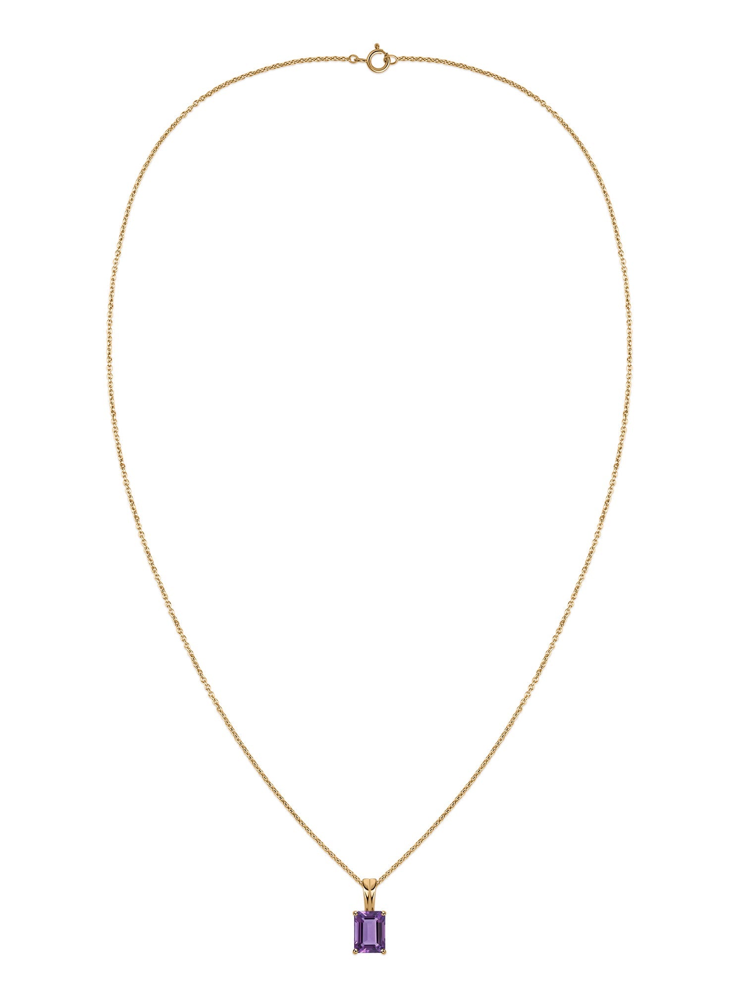 Elegant Natural Amethyst Gold Necklace