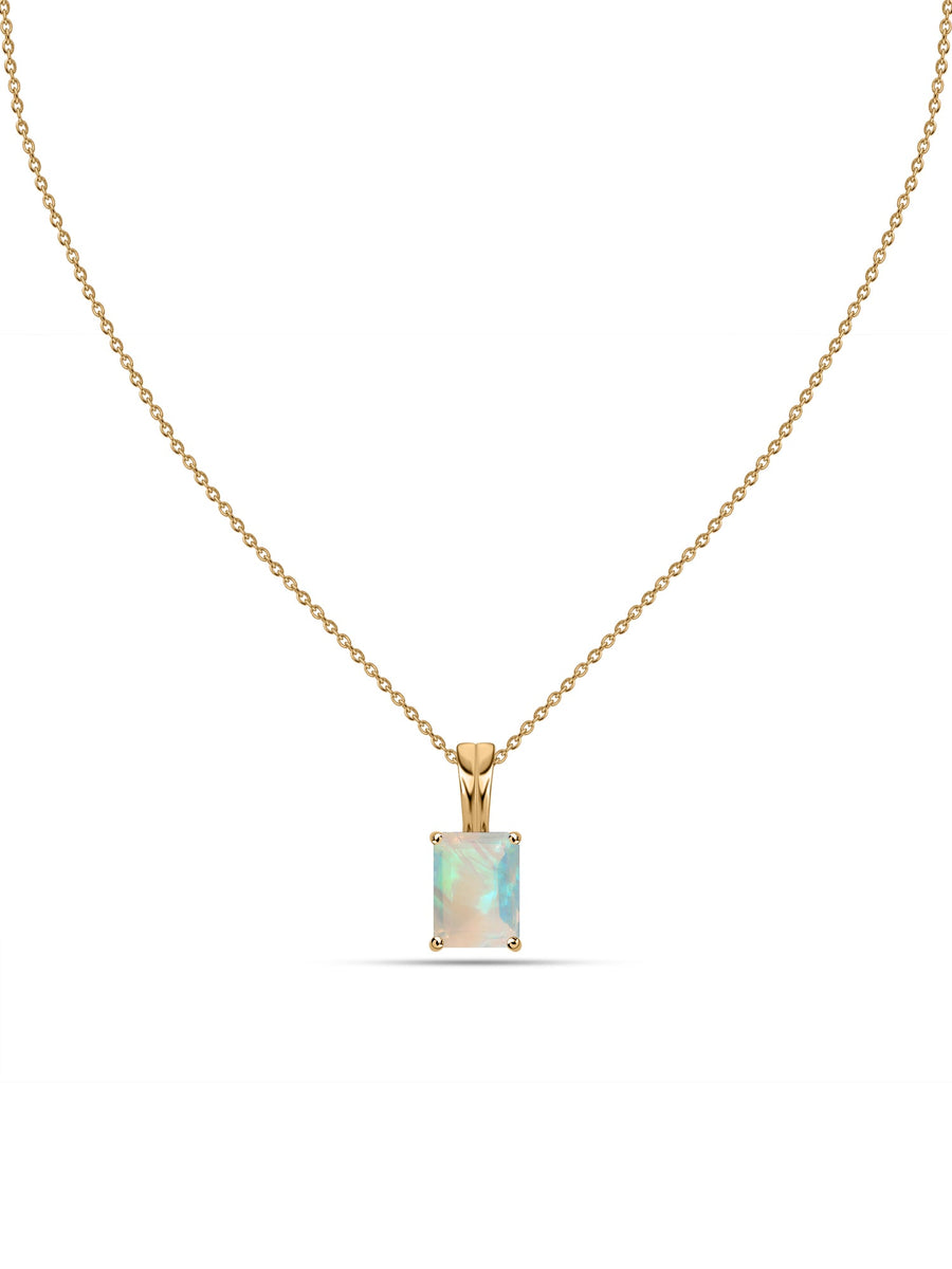 Elegant Ethiopian Opal Gold Necklace