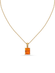 Elegant Natural Fire Opal Gold Necklace
