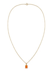 Elegant Natural Fire Opal Gold Necklace