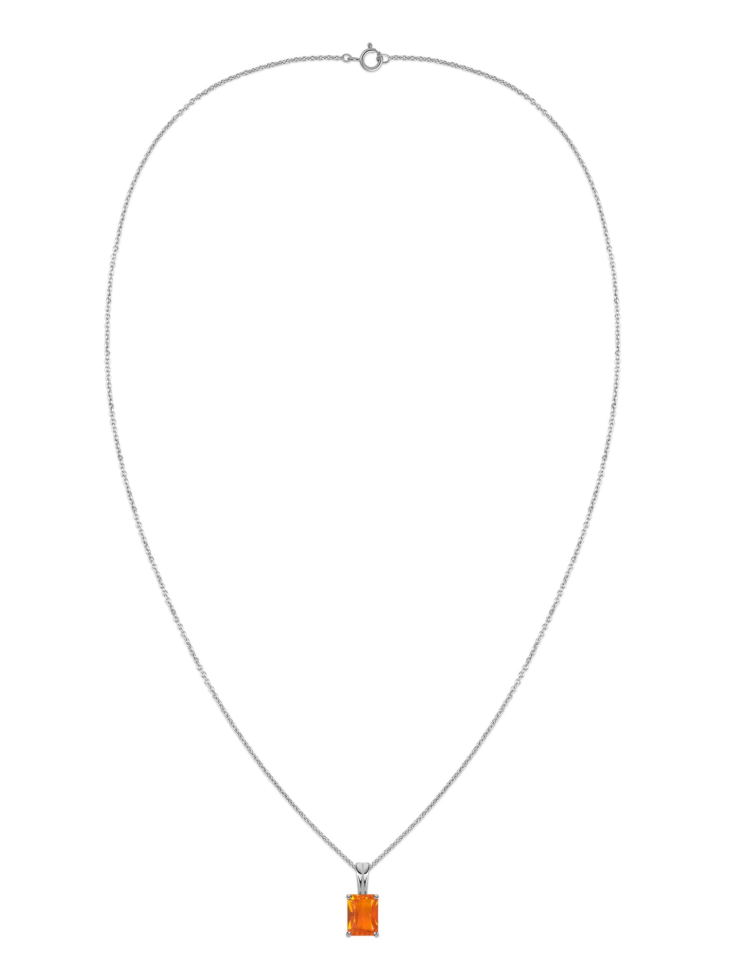 Elegant Natural Fire Opal Gold Necklace