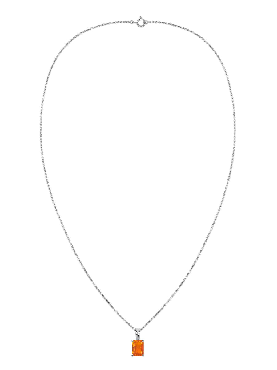 Elegant Natural Fire Opal Gold Necklace