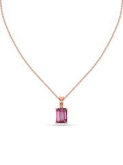 Elegant Natural Pink Topaz Gold Necklace