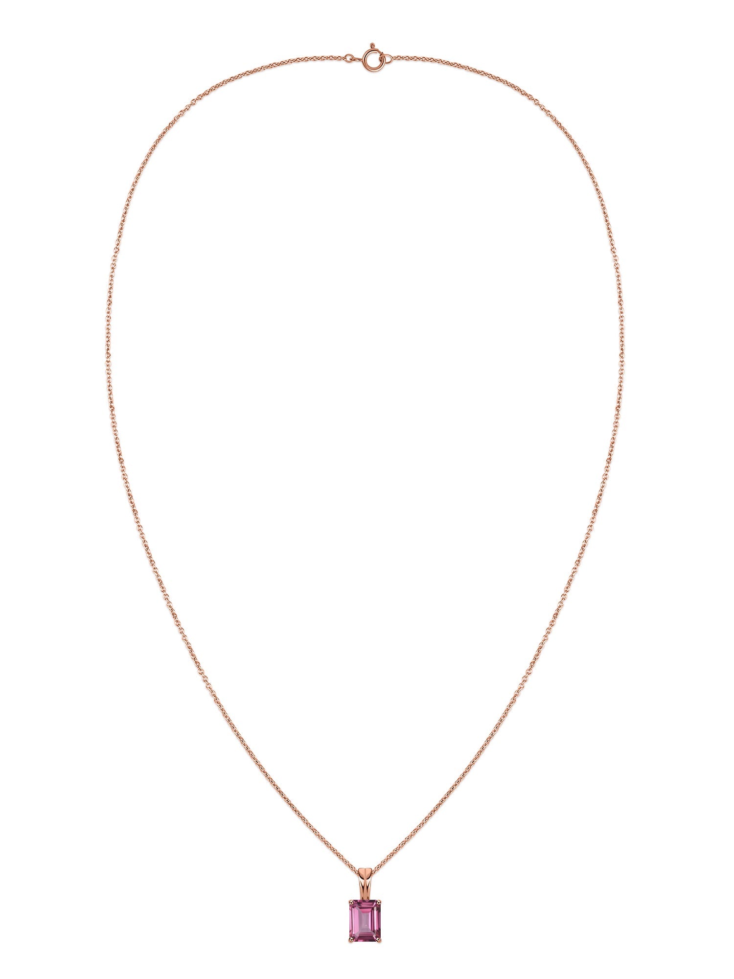 Elegant Natural Pink Topaz Gold Necklace