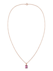 Elegant Natural Pink Topaz Gold Necklace