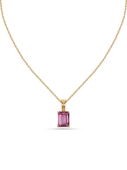 Elegant Natural Pink Topaz Gold Necklace