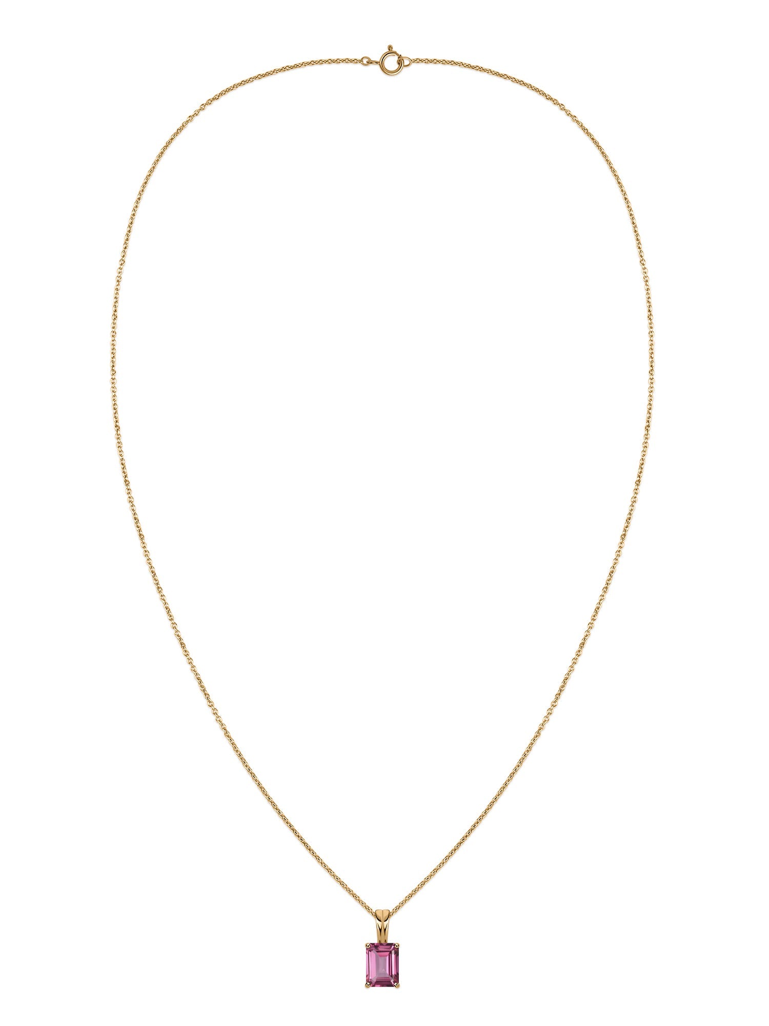 Elegant Natural Pink Topaz Gold Necklace