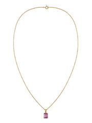 Elegant Natural Pink Topaz Gold Necklace