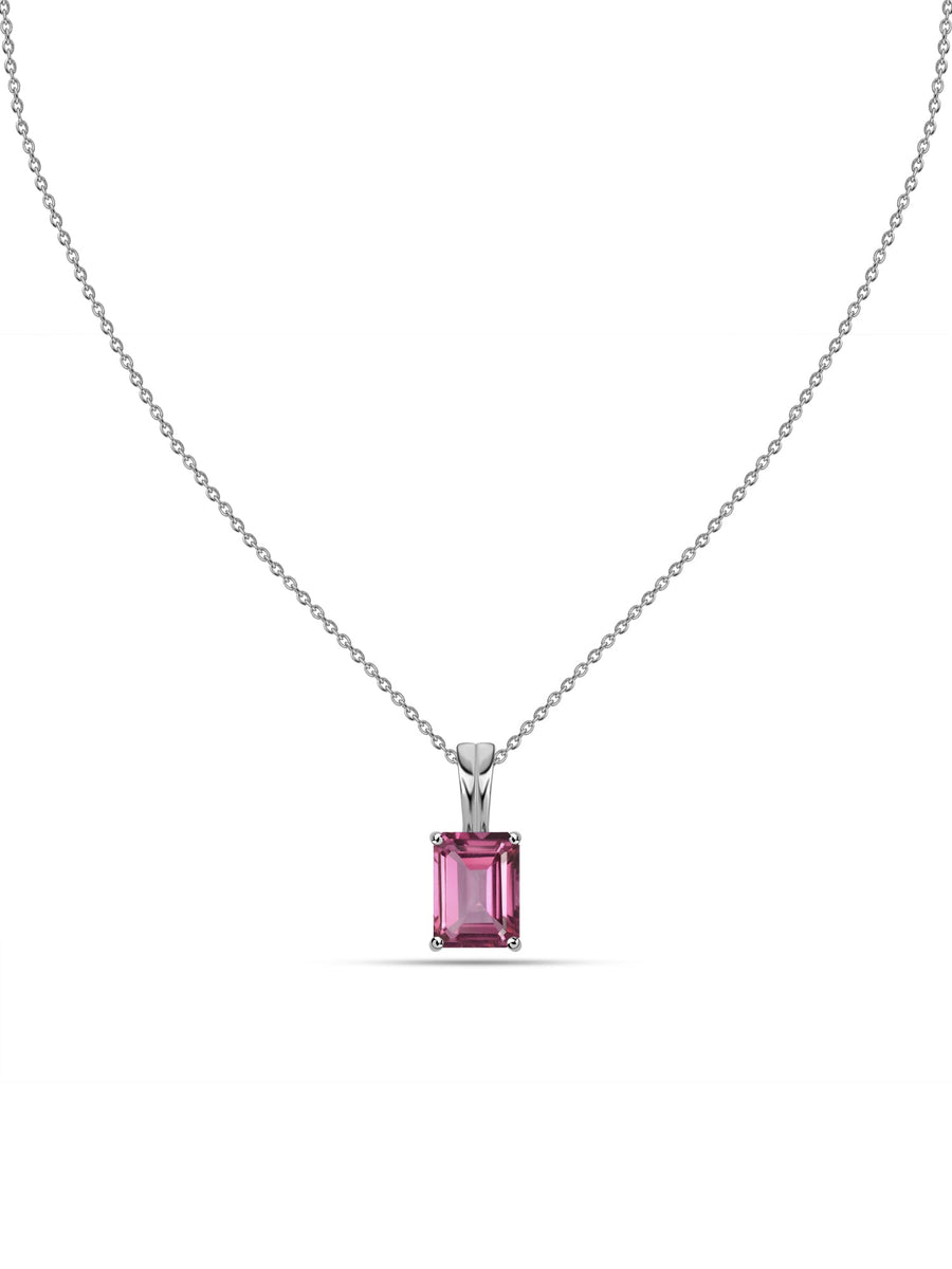 Elegant Natural Pink Topaz Gold Necklace