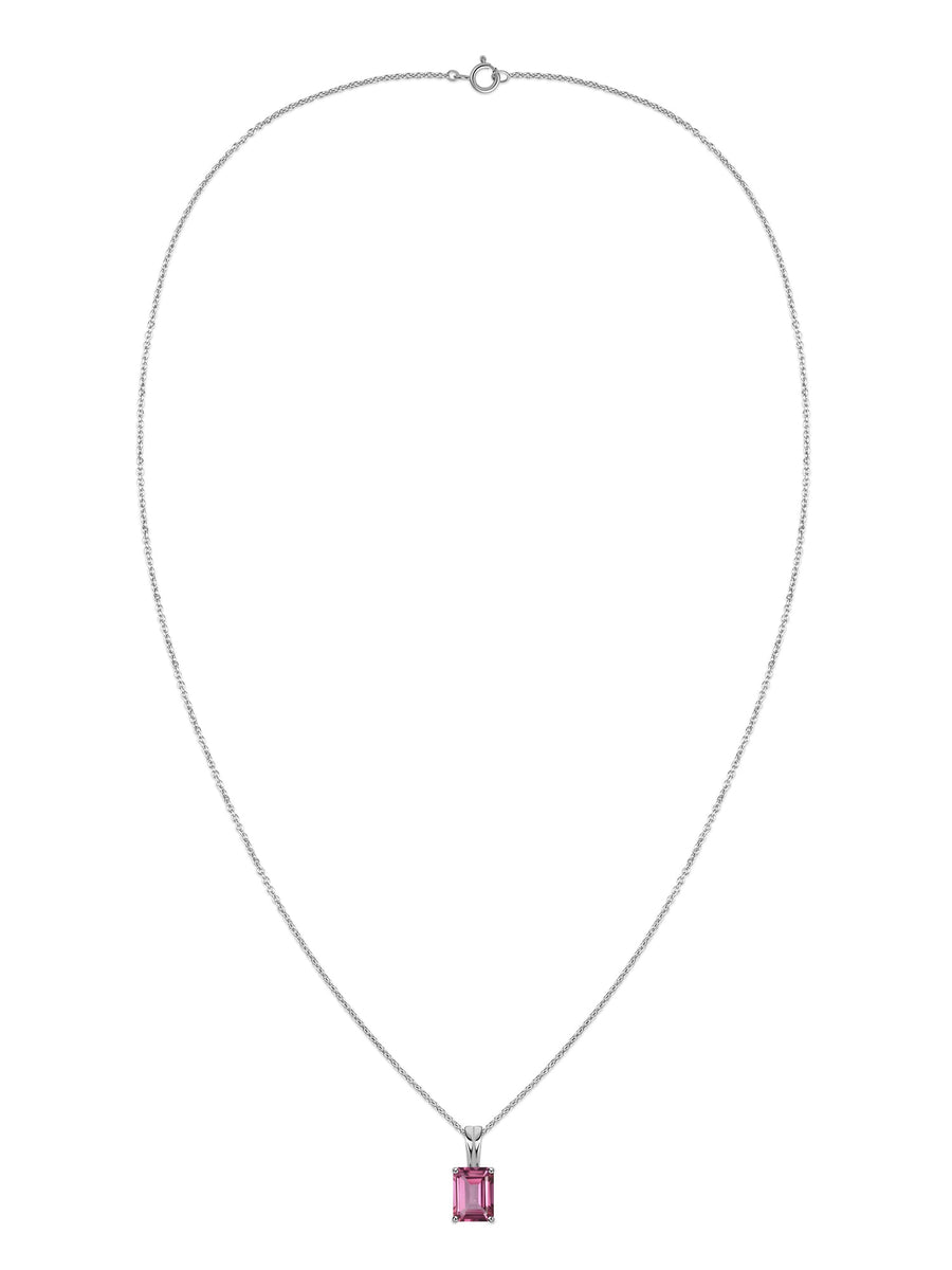 Elegant Natural Pink Topaz Gold Necklace