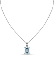 Celestial Glow Silver Blue Topaz Pendant Necklace