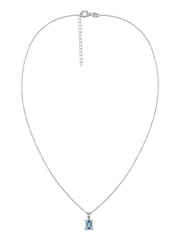 Celestial Glow Silver Blue Topaz Pendant Necklace