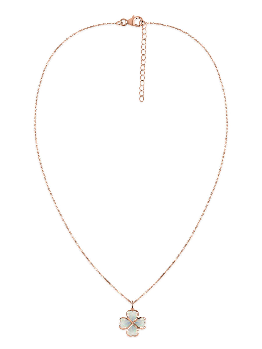 Natural Opal Gold Clover Pendant – A Token of Timeless Luck