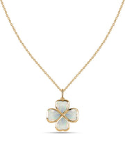 Natural Opal Gold Clover Pendant – A Token of Timeless Luck