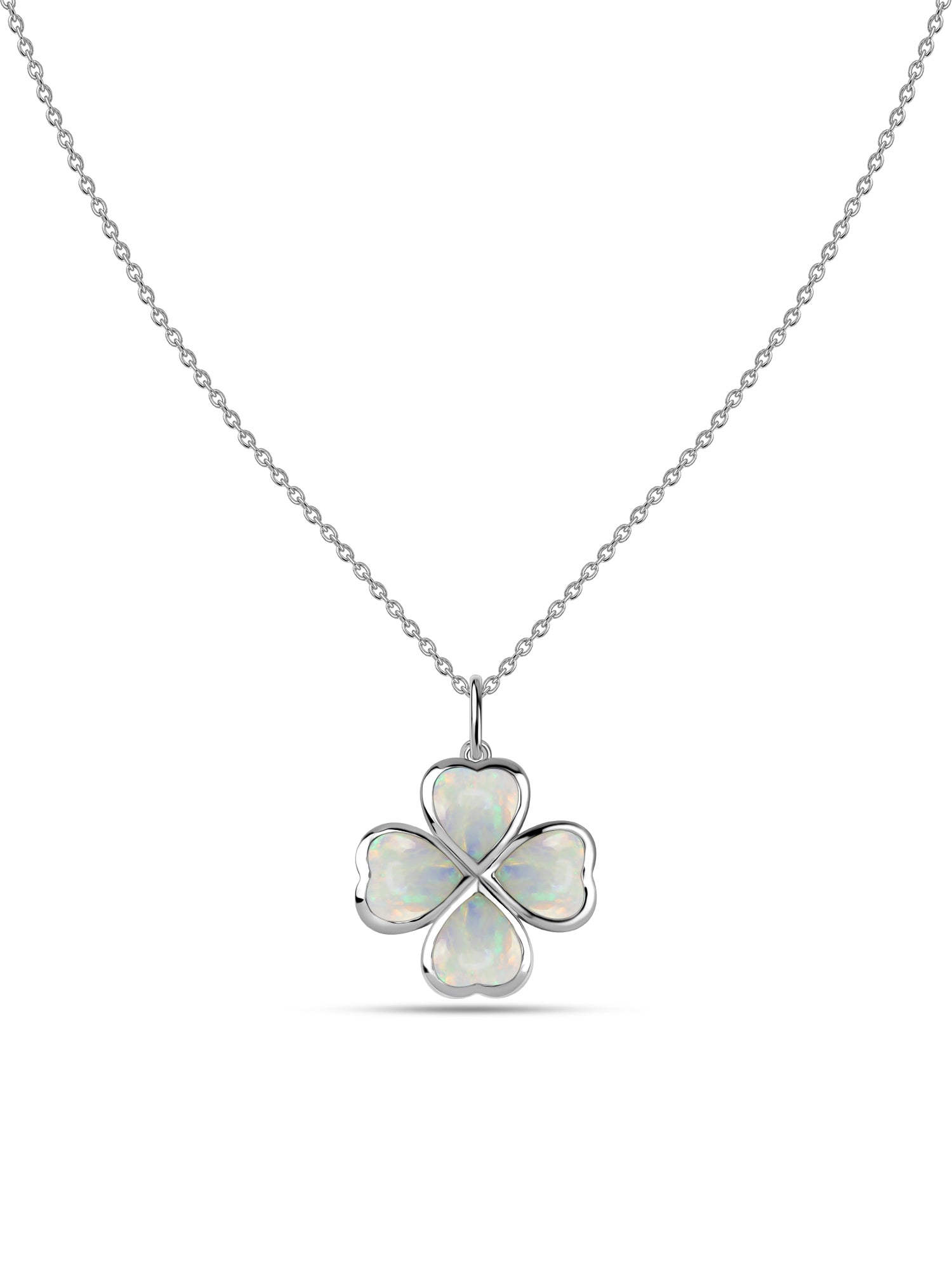 Natural Opal Gold Clover Pendant – A Token of Timeless Luck