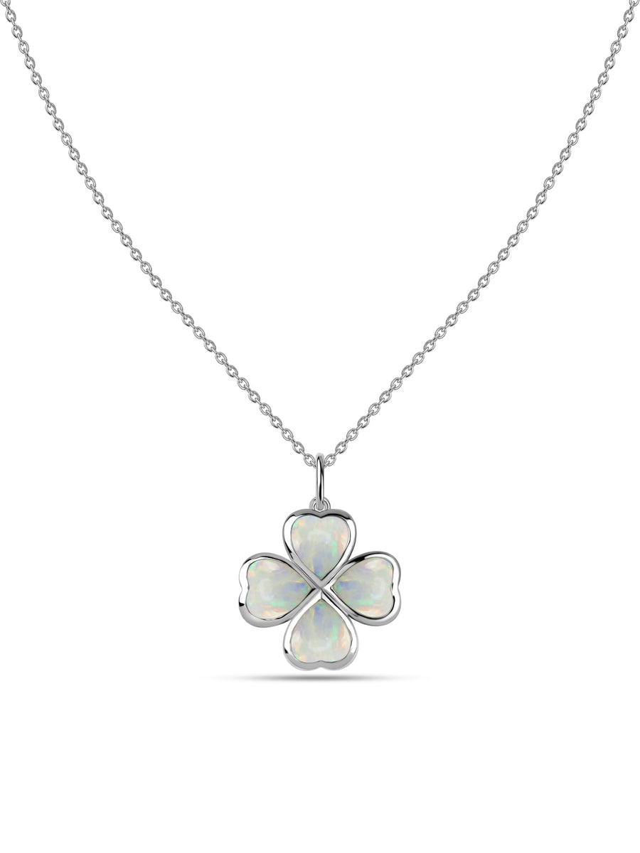Natural Opal Gold Clover Pendant – A Token of Timeless Luck