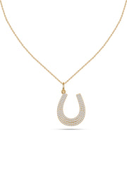 Fortune Glow Lab Grown Diamond Gold Horseshoe Pendant