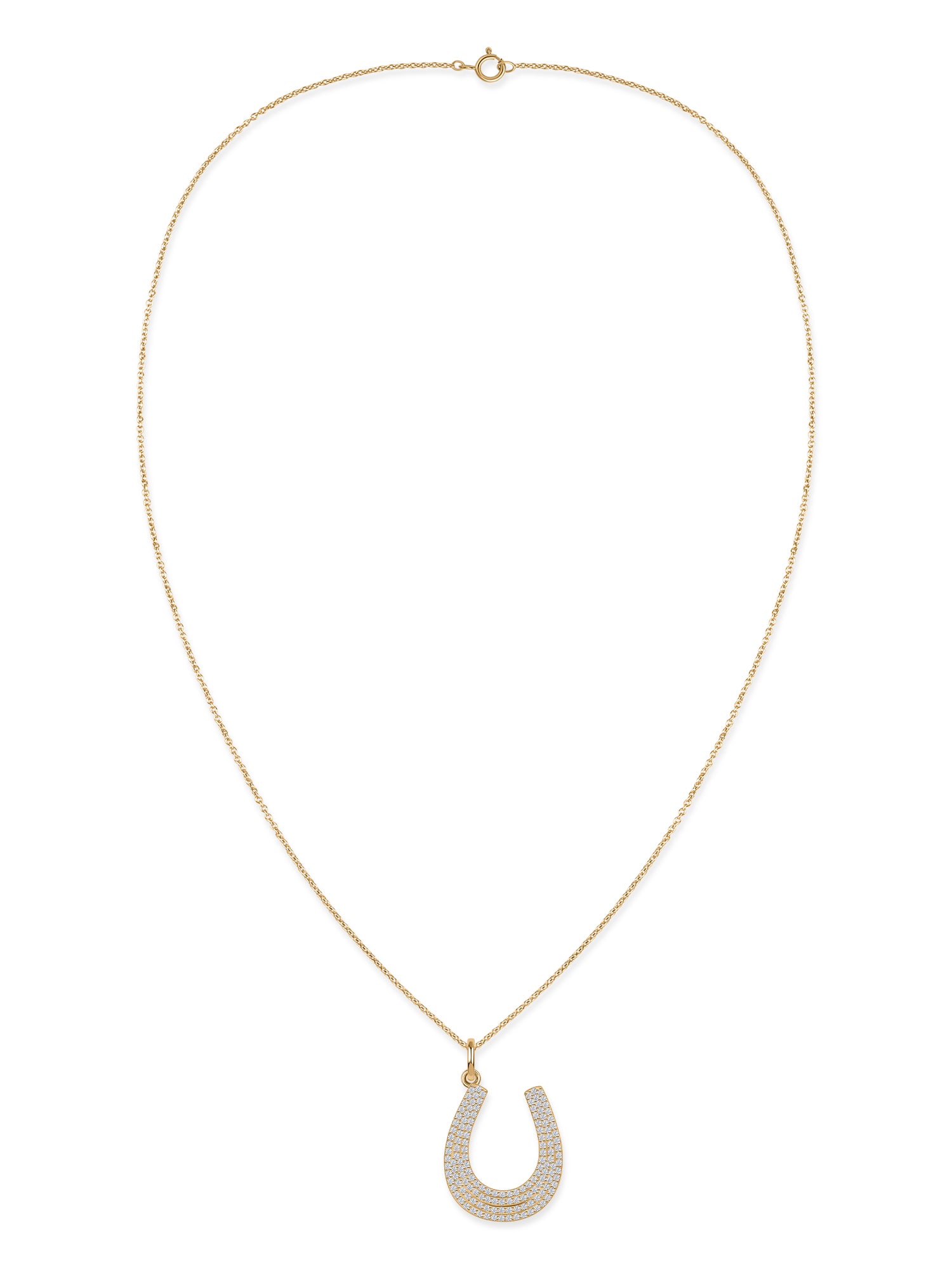 Fortune Glow Lab Grown Diamond Gold Horseshoe Pendant