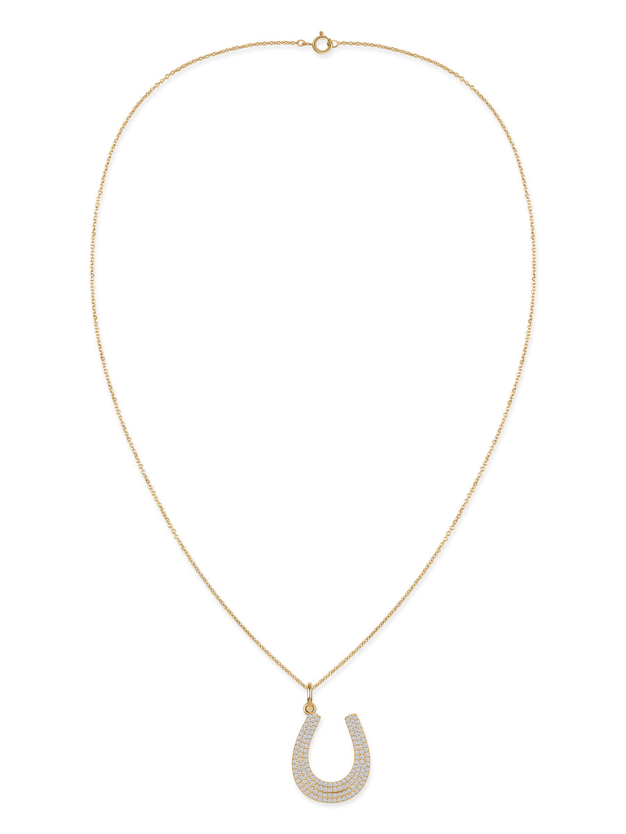 Fortune Glow Lab Grown Diamond Gold Horseshoe Pendant