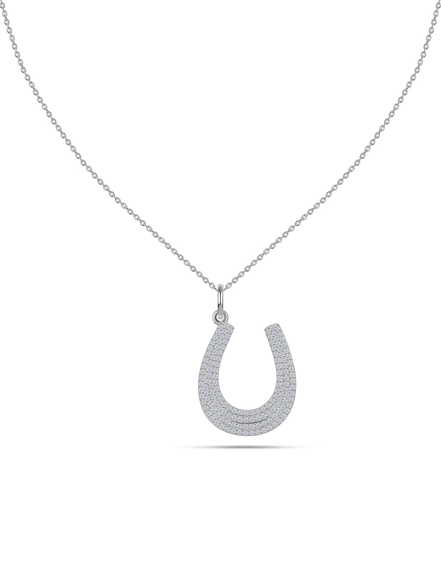 Fortune Glow Lab Grown Diamond Gold Horseshoe Pendant