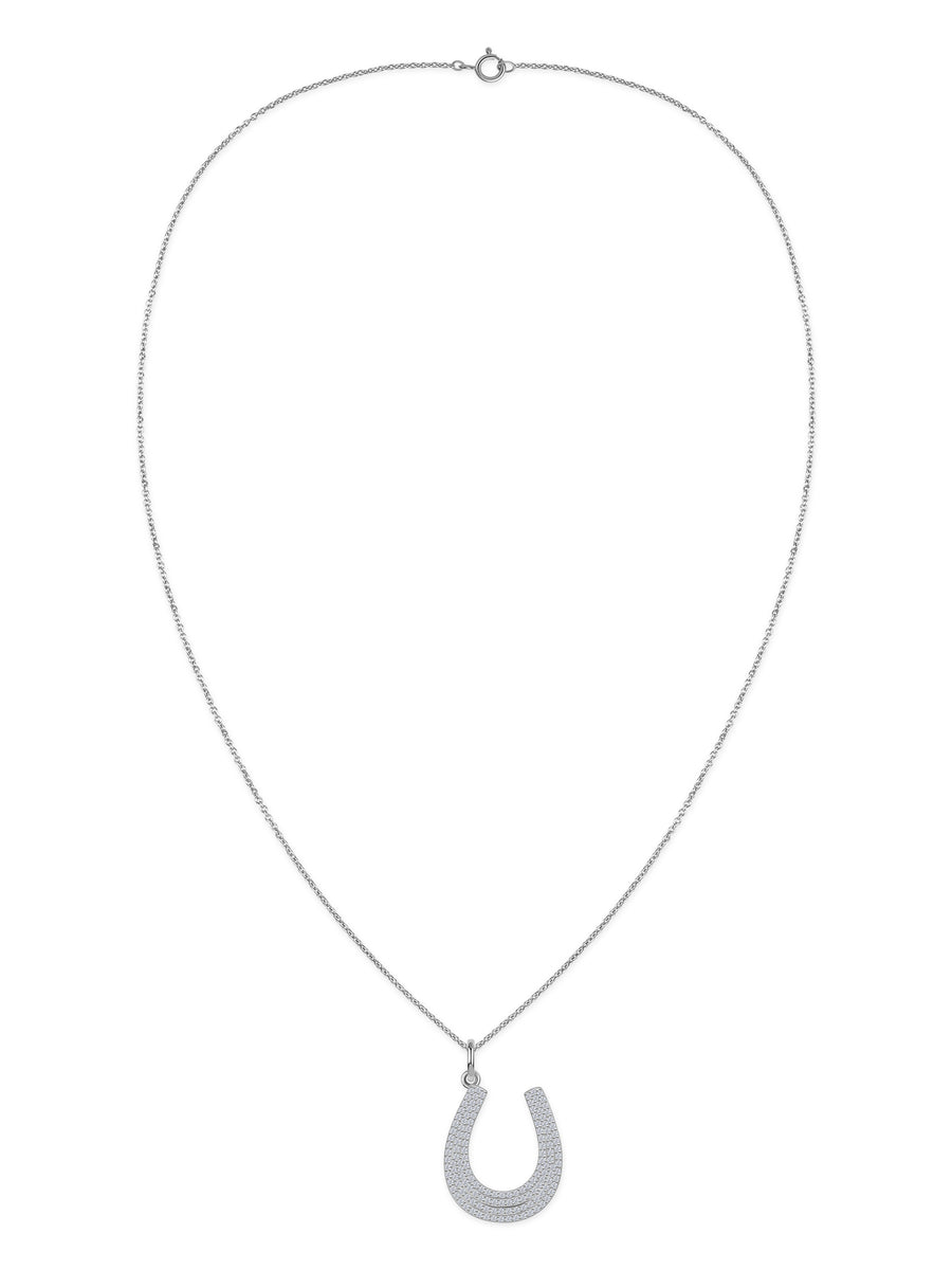 Fortune Glow Lab Grown Diamond Gold Horseshoe Pendant