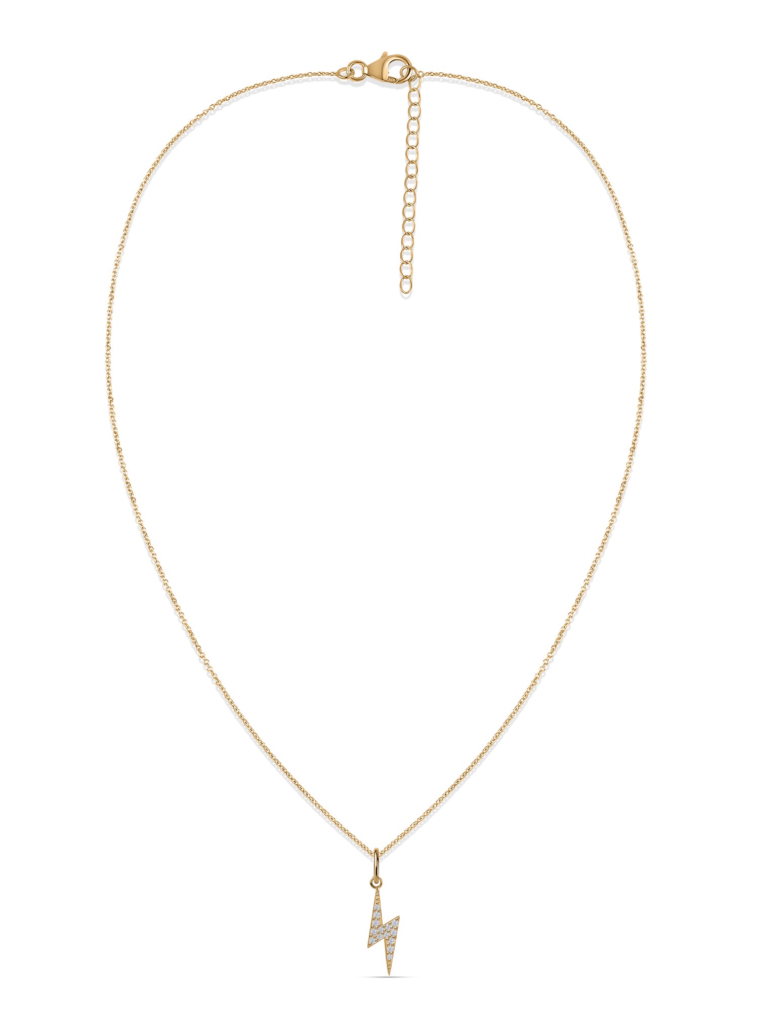 Power Pulse Lab Grown Diamond Gold Lightning Pendant