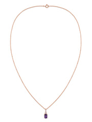 Amethyst Oval Gold Pendant with Sparkling Diamonds