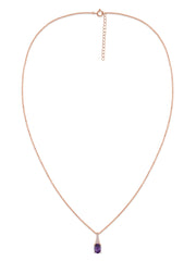 Natural Amethyst Solitaire Gold Necklace