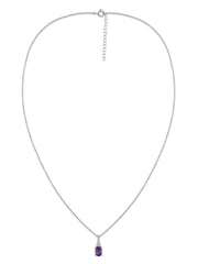 Natural Amethyst Solitaire Gold Necklace