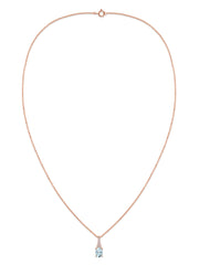 Aquamarine Oval Gold Pendant with Sparkling Diamonds