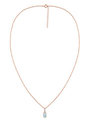 Natural Aquamarine Solitaire Gold Necklace